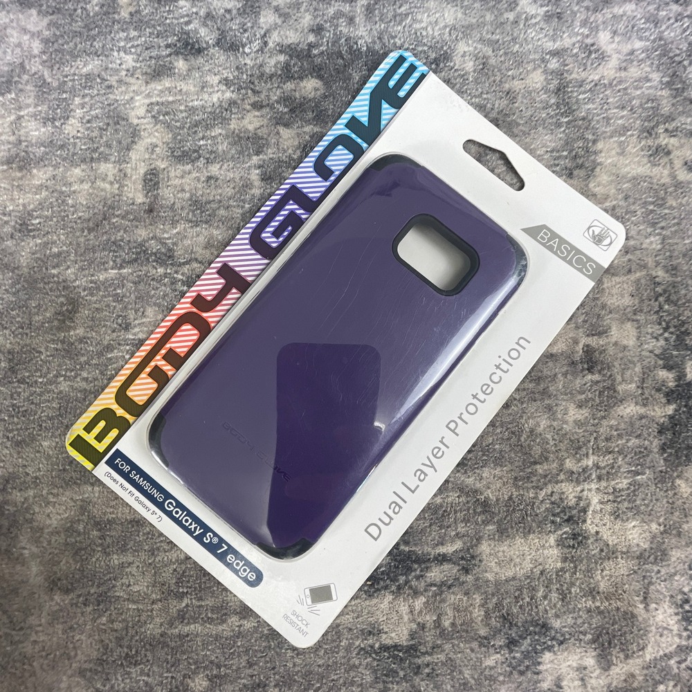 Body Glove Samsung Galaxy S7 Edge Case Purple Black Dual Layer Shockproof Basics